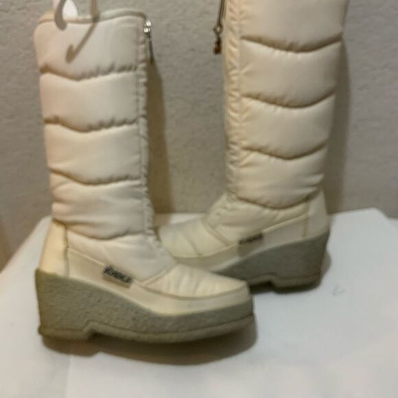 Vintage Nordica winter  front zip wedge Fur Boots cream size 36 Italy - Picture 3 of 15